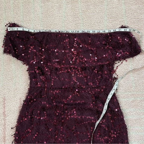 NWT Southern Fried Chics Plum Sequin Mini Dress Size XL Runs small Fits 8/10 - Picture 5 of 11